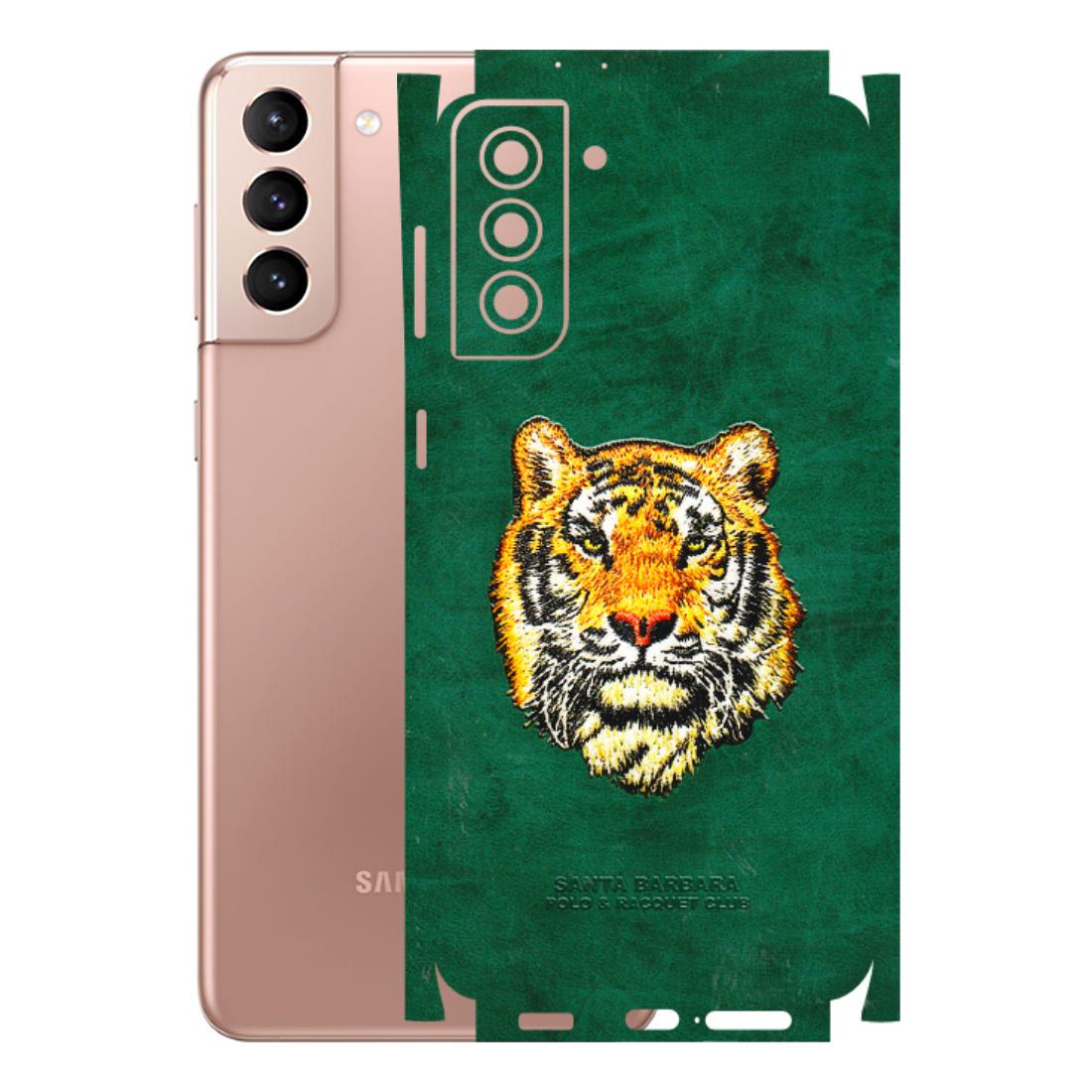 Samsung A/S Series Phone Skins (All Models) - Leather Feel Tiger - 3D Embossed Finish (L-111) Samsung Galaxy S21 Plus 5G
