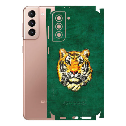 Samsung A/S Series Phone Skins (All Models) - Leather Feel Tiger - 3D Embossed Finish (L-111) Samsung Galaxy S21 Plus 5G