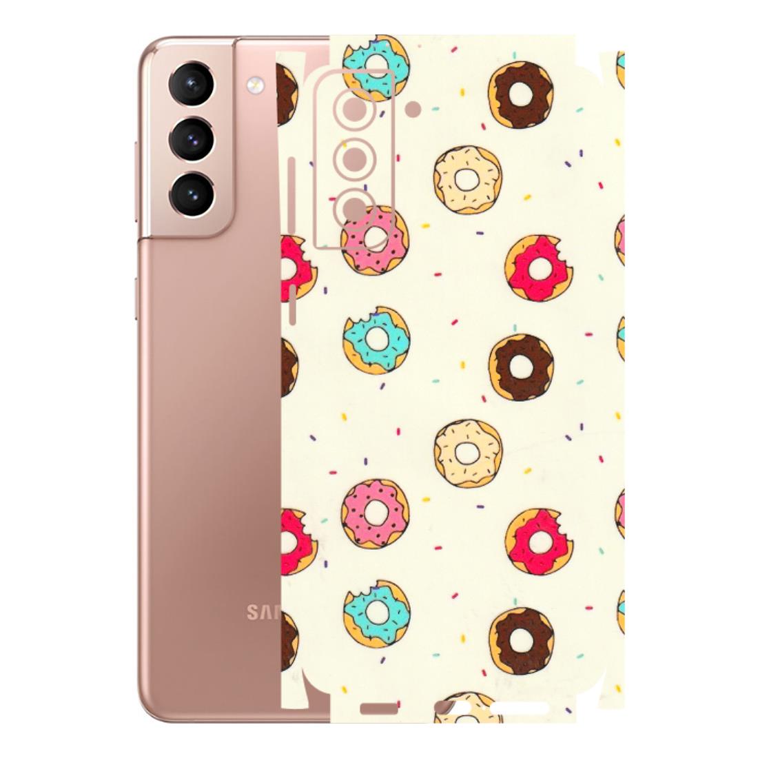 Samsung A/S Series Phone Skins (All Models) - Mini Donuts Doodle Art - 3D Embossed Finish (L-122) Samsung Galaxy S21 Plus 5G