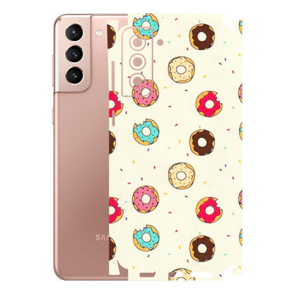 Samsung A/S Series Phone Skins (All Models) - Mini Donuts Doodle Art - 3D Embossed Finish (L-122) Samsung Galaxy S21 Plus 5G