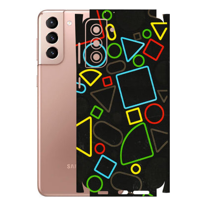 Samsung A/S Series Phone Skins (All Models) - Black Shapes - 3D Embossed Finish (L-131) Samsung Galaxy S21 Plus 5G