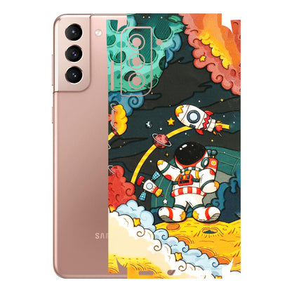 Samsung A/S Series Phone Skins (All Models) - Astronauts & Spaceship - 3D Embossed Finish (L-145) Samsung Galaxy S21 Plus 5G