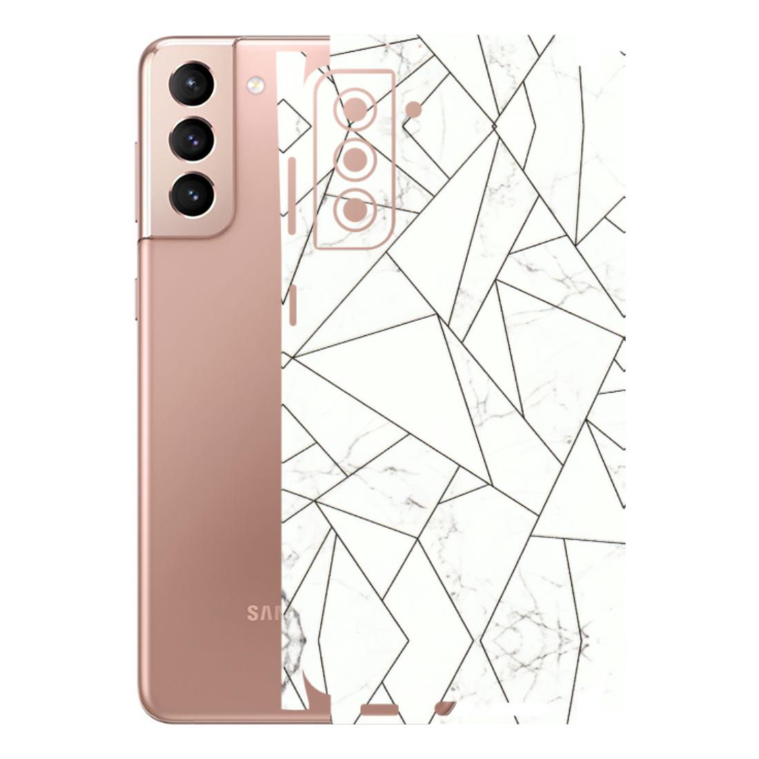 Samsung A/S Series Phone Skins (All Models) - Luxury White Marble Effect - 3D Embossed Finish (L-168) Samsung Galaxy S21 Plus 5G