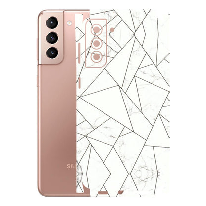 Samsung A/S Series Phone Skins (All Models) - Luxury White Marble Effect - 3D Embossed Finish (L-168) Samsung Galaxy S21 Plus 5G