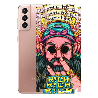 Samsung A/S Series Phone Skins (All Models) - Battle King Dude Face - 3D Embossed Finish (L-178) Samsung Galaxy S21 Plus 5G