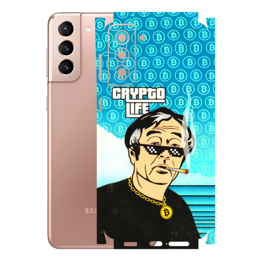 Samsung A/S Series Phone Skins (All Models) - Crypto Thug Life - 3D Embossed Finish (L-179) Samsung Galaxy S21 Plus 5G