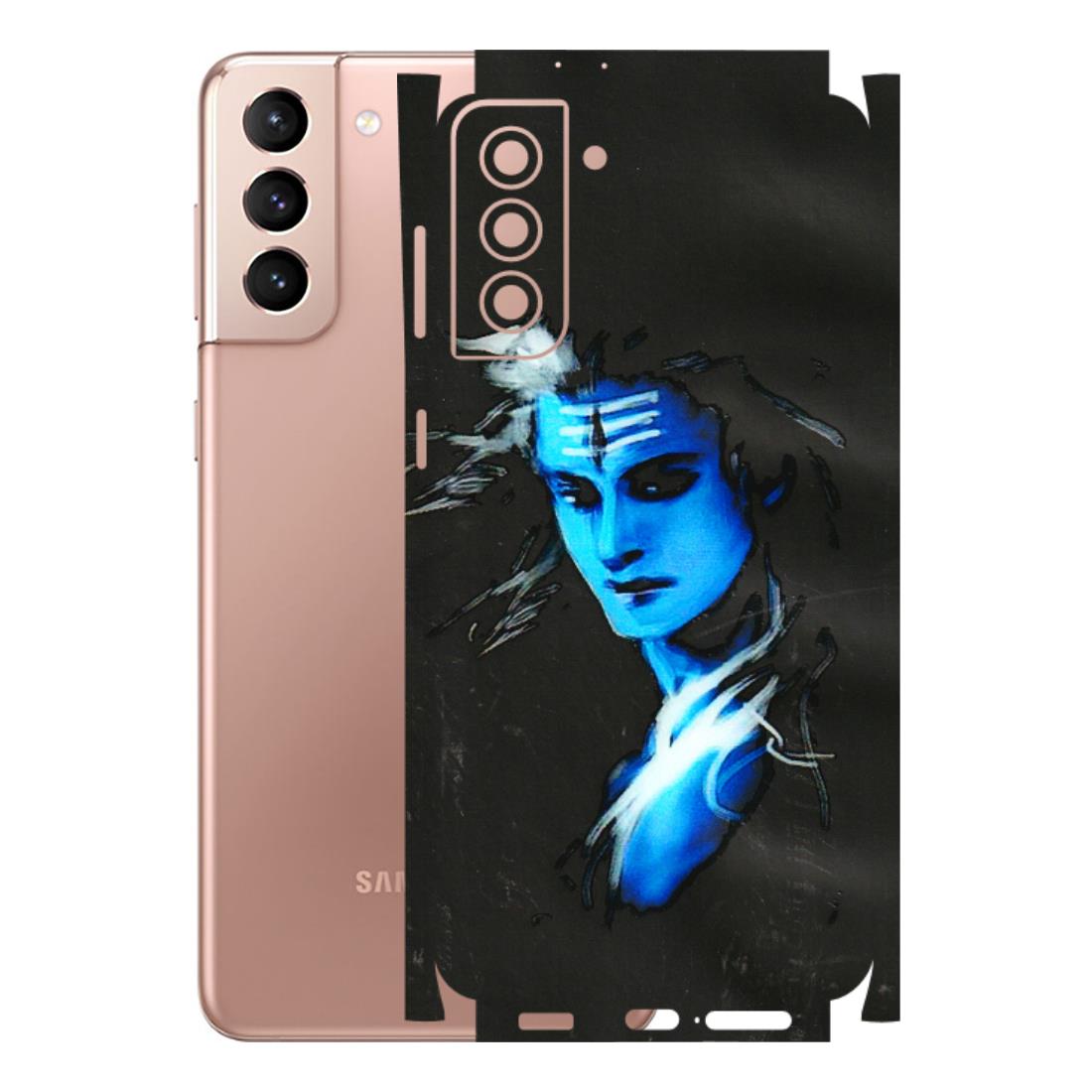 Samsung A/S Series Phone Skins (All Models) - Har Har Mahadev Blue/Black - 3D Embossed Finish (L-185) Samsung Galaxy S21 Plus 5G