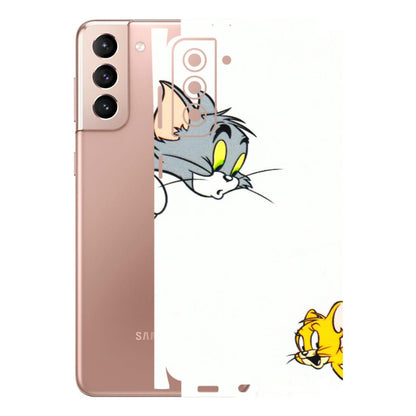 Samsung A/S Series Phone Skins (All Models) - Cute Tom And Jerry - 3D Embossed Finish (L-220) Samsung Galaxy S21 Plus 5G