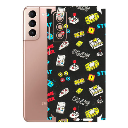 Samsung A/S Series Phone Skins (All Models) - Gaming Doodles - 3D Embossed Finish (L-224) Samsung Galaxy S21 Plus 5G