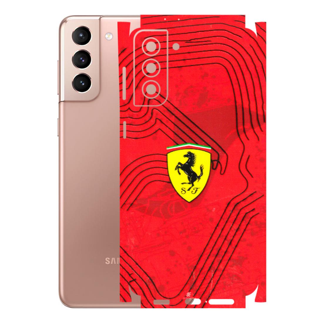 Samsung A/S Series Phone Skins (All Models) - Red Ferrari Logo Stylish - 3D Embossed Finish (L-238) Samsung Galaxy S21 Plus 5G