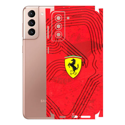 Samsung A/S Series Phone Skins (All Models) - Red Ferrari Logo Stylish - 3D Embossed Finish (L-238) Samsung Galaxy S21 Plus 5G