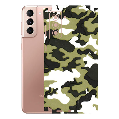 Samsung A/S Series Phone Skins (All Models) - Camouflages White And Green - 3D Embossed Finish (L-243) Samsung Galaxy S21 Plus 5G