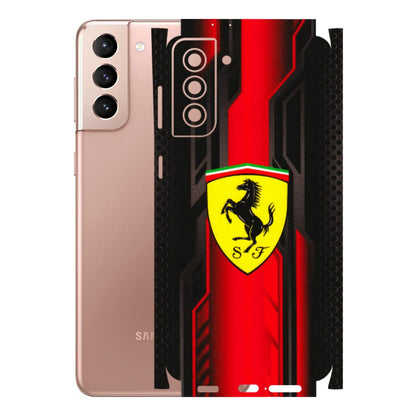 Samsung A/S Series Phone Skins (All Models) - Black Ferrari Logo - 3D Embossed Finish (L-253) Samsung Galaxy S21 Plus 5G
