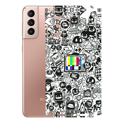 Samsung A/S Series Phone Skins (All Models) - Doodles Positive Art - 3D Embossed Finish (L-263) Samsung Galaxy S21 Plus 5G