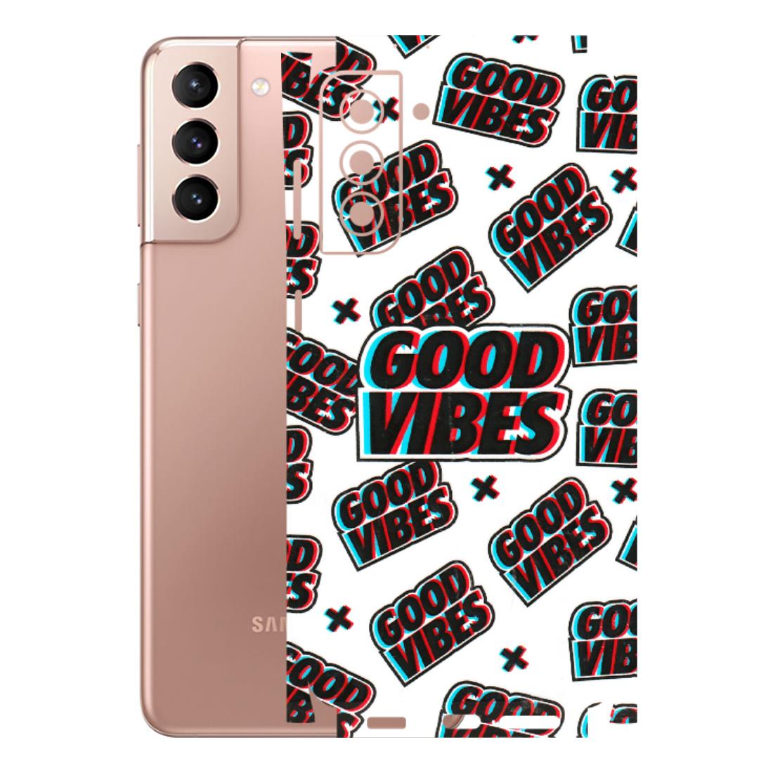 Samsung A/S Series Phone Skins (All Models) - Good Vibes - 3D Embossed Finish (L-282) Samsung Galaxy S21 Plus 5G