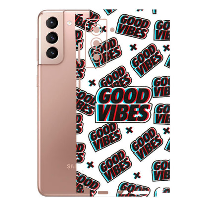 Samsung A/S Series Phone Skins (All Models) - Good Vibes - 3D Embossed Finish (L-282) Samsung Galaxy S21 Plus 5G