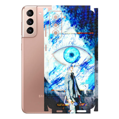 Samsung A/S Series Phone Skins (All Models) - Anime Sea Blue Eye - 3D Embossed Finish (L-318) Samsung Galaxy S21 Plus 5G