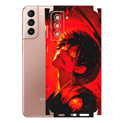 Samsung A/S Series Phone Skins (All Models) - D.Luffy Power Up One Piece Anime - 3D Embossed Finish (L-326) Samsung Galaxy S21 Plus 5G