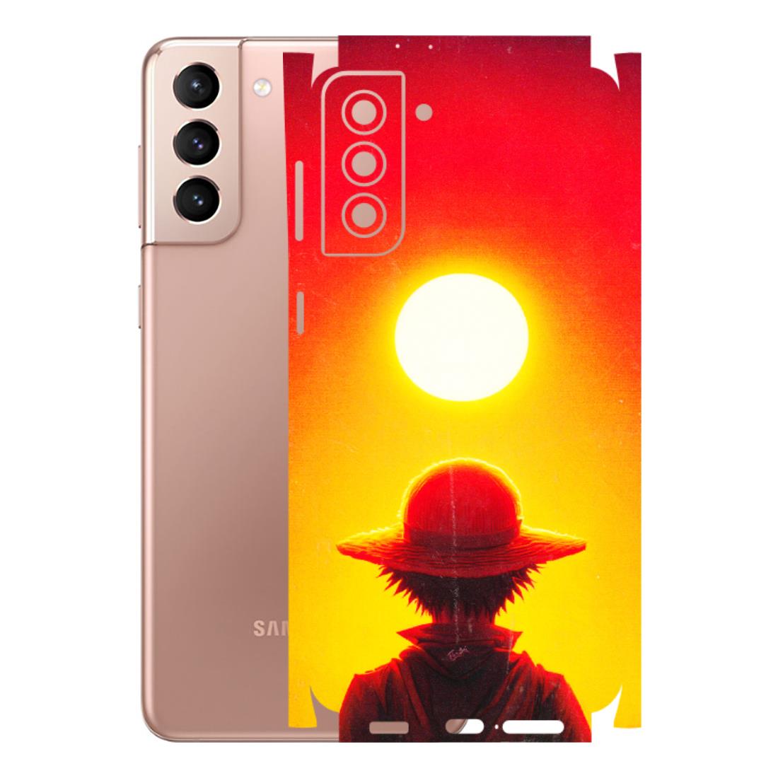 Samsung A/S Series Phone Skins (All Models) - Cool Sunset With Monkey D.Luffy Anime - 3D Embossed Finish (L-329) Samsung Galaxy S21 Plus 5G