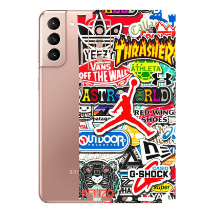 Samsung A/S Series Phone Skins (All Models) - Multi Brands Sticker Graffiti - 3D Embossed Finish (L-37) Samsung Galaxy S21 Plus 5G