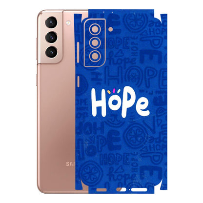 Samsung A/S Series Phone Skins (All Models) - Hope Doodles Blue - 3D Embossed Finish (L-43) Samsung Galaxy S21 Plus 5G
