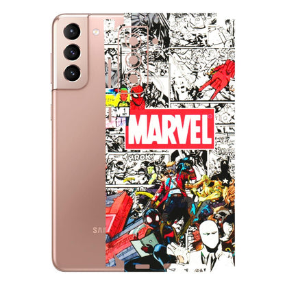 Samsung A/S Series Phone Skins (All Models) - Marvel Colorful Comic - 3D Embossed Finish (L-64) Samsung Galaxy S21 Plus 5G