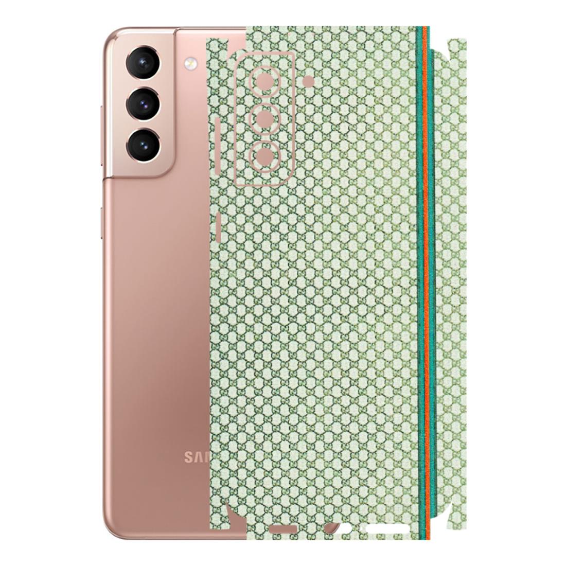 Samsung A/S Series Phone Skins (All Models) - Gucci Fabric Pattern - 3D Embossed Finish (L-73) Samsung Galaxy S21 Plus 5G