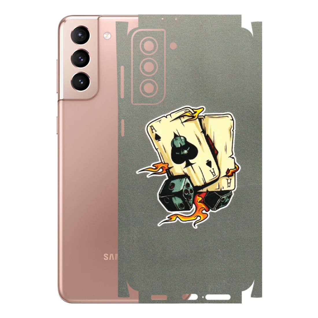 Samsung A/S Series Phone Skins (All Models) - Grey Cards Of Ace - 3D Embossed Finish (L-77) Samsung Galaxy S21 Plus 5G