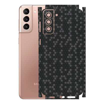 Samsung A/S Series Phone Skins (All Models) - Black Grey Honeycomb Sober - 3D Embossed Finish (L-85) Samsung Galaxy S21 Plus 5G