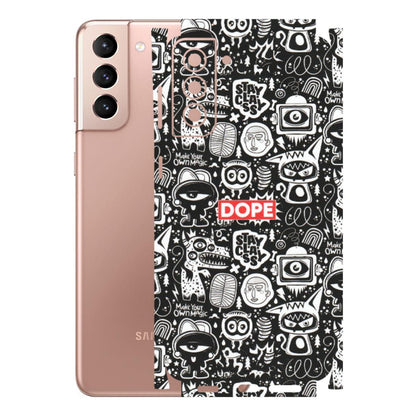 Samsung A/S Series Phone Skins (All Models) - Dope Stay Classy Black Doodles - Matte Finish (M-126) Samsung Galaxy S21 Plus 5G