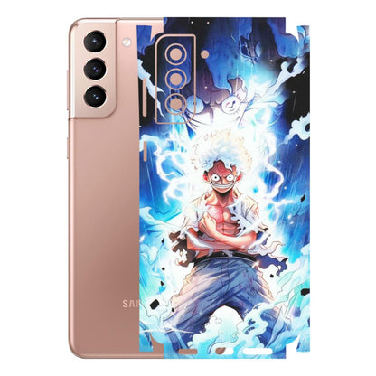 Samsung A/S Series Phone Skins (All Models) - Blue Thunder Luffy Anime - Matte Finish (M-132) Samsung Galaxy S21 Plus 5G
