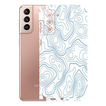 Samsung A/S Series Phone Skins (All Models) - Blue And White Swirls - Matte Finish (M-139) Samsung Galaxy S21 Plus 5G