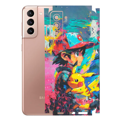 Samsung A/S Series Phone Skins (All Models) - Ash & Pikachu - Matte Finish (M-26) Samsung Galaxy S21 Plus 5G