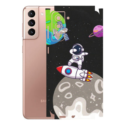 Samsung A/S Series Phone Skins (All Models) - Astronaut Vibing Toon Running - Matte Finish (M-39) Samsung Galaxy S21 Plus 5G