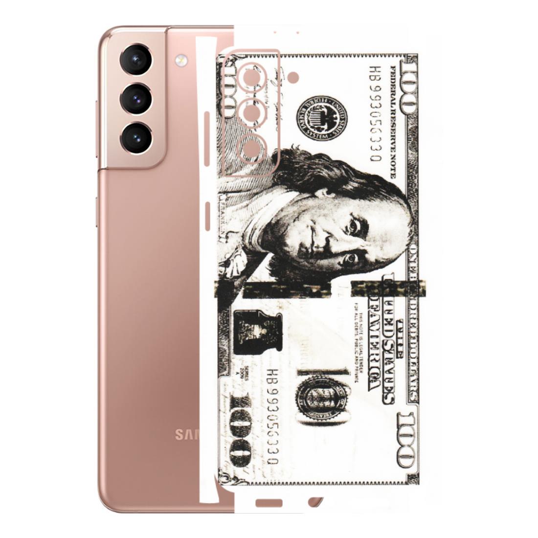 Samsung A/S Series Phone Skins (All Models) - 100 Dollar Currency - Transparent Finish (T-01) Samsung Galaxy S21 Plus 5G