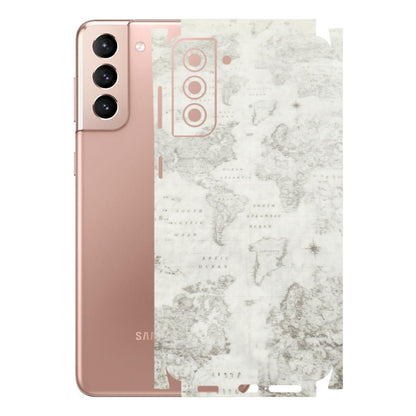 Samsung A/S Series Phone Skins (All Models) - World Travel Map - Transparent Finish (T-04) Samsung Galaxy S21 Plus 5G