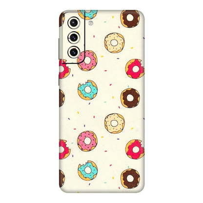 Samsung A/S Series Phone Skins (All Models) - Mini Donuts Doodle Art - 3D Embossed Finish (L-122) Samsung Galaxy S21 Plus 5G