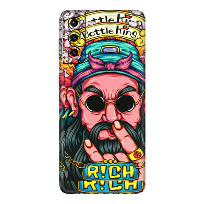 Samsung A/S Series Phone Skins (All Models) - Battle King Dude Face - 3D Embossed Finish (L-178) Samsung Galaxy S21 Plus 5G