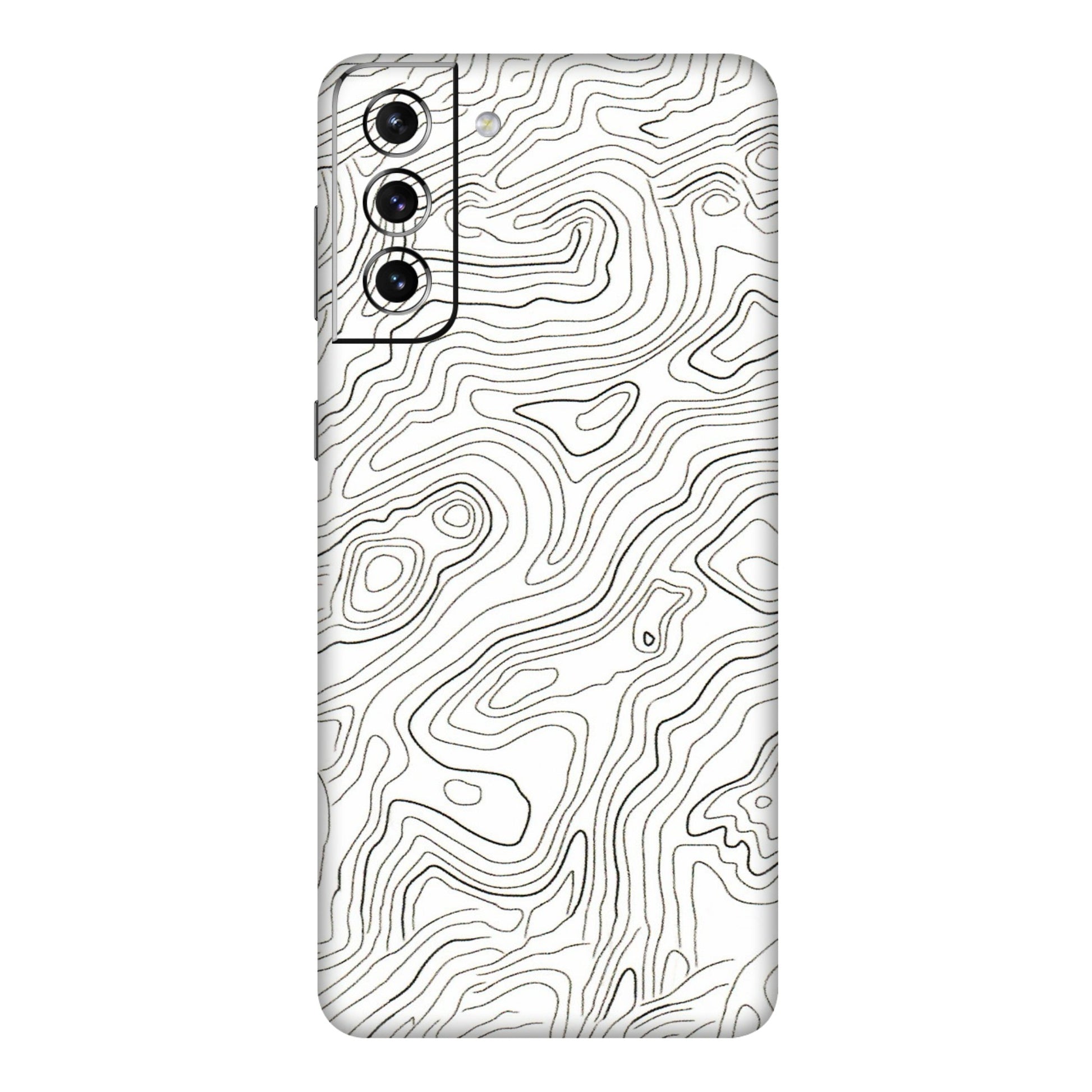 Samsung A/S Series Phone Skins (All Models) - White Black Swirls - 3D Embossed Finish (L-219) Samsung Galaxy S21 Plus 5G