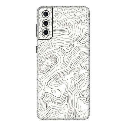 Samsung A/S Series Phone Skins (All Models) - White Black Swirls - 3D Embossed Finish (L-219) Samsung Galaxy S21 Plus 5G