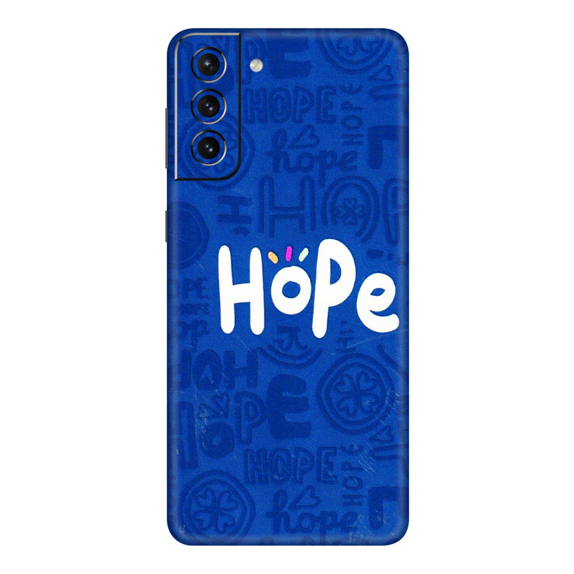 Samsung A/S Series Phone Skins (All Models) - Hope Doodles Blue - 3D Embossed Finish (L-43) Samsung Galaxy S21 Plus 5G