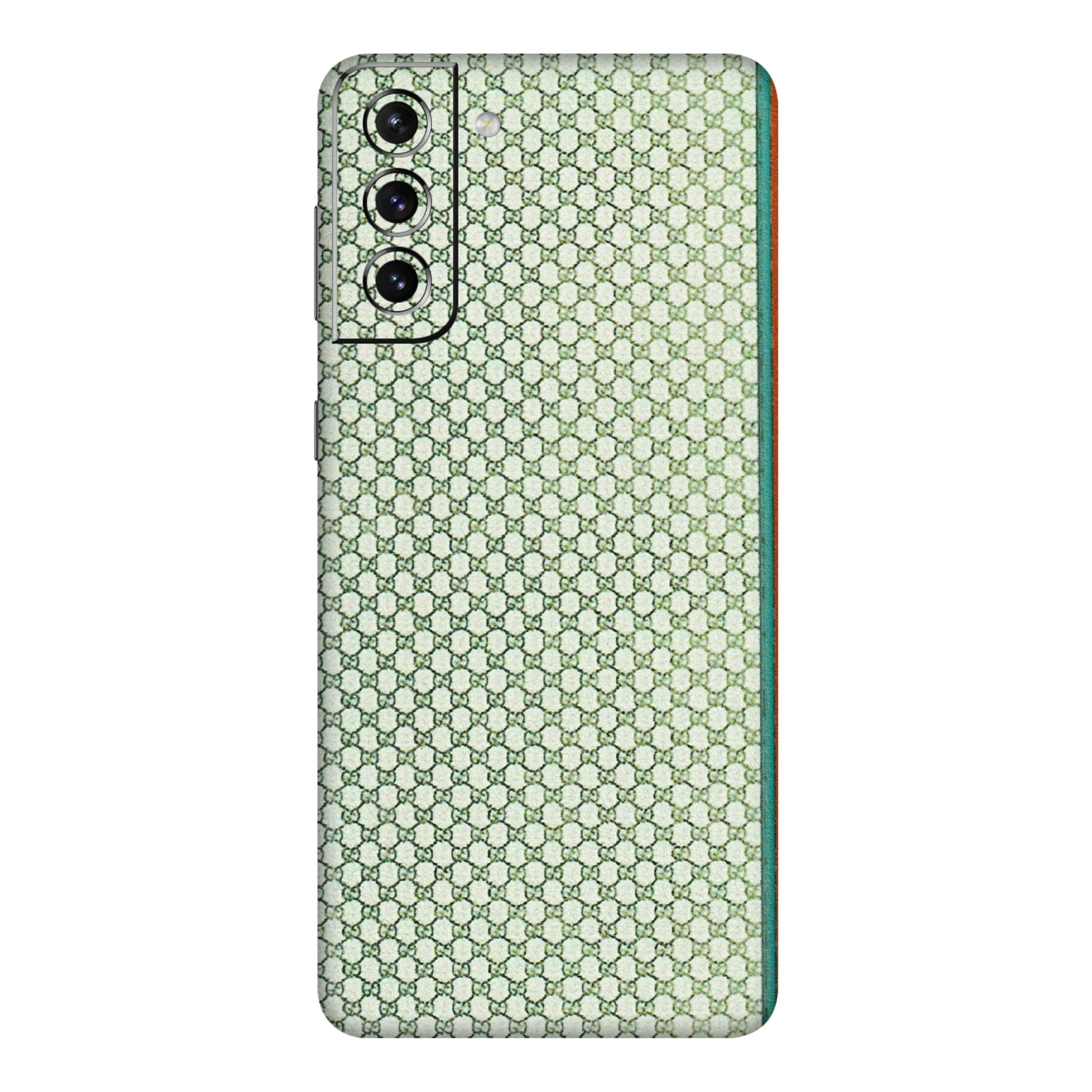 Samsung A/S Series Phone Skins (All Models) - Gucci Fabric Pattern - 3D Embossed Finish (L-73) Samsung Galaxy S21 Plus 5G