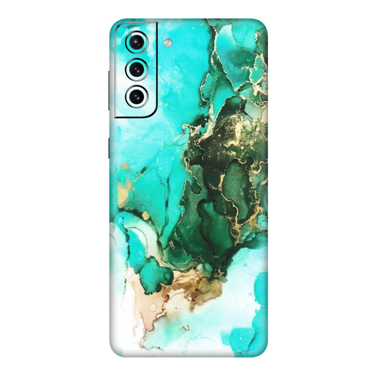 Samsung A/S Series Phone Skins (All Models) - The Blue Gold Marble - Matte Finish (M-124) Samsung Galaxy S21 Plus 5G