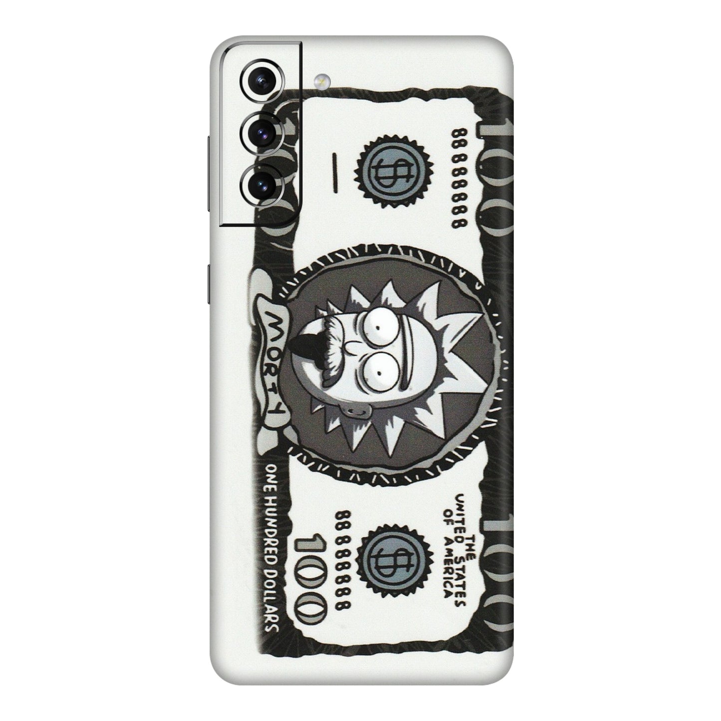 Samsung A/S Series Phone Skins (All Models) - Rick And Morty Hundred Dollar Anime - Matte Finish (M-161) Samsung Galaxy S21 Plus 5G