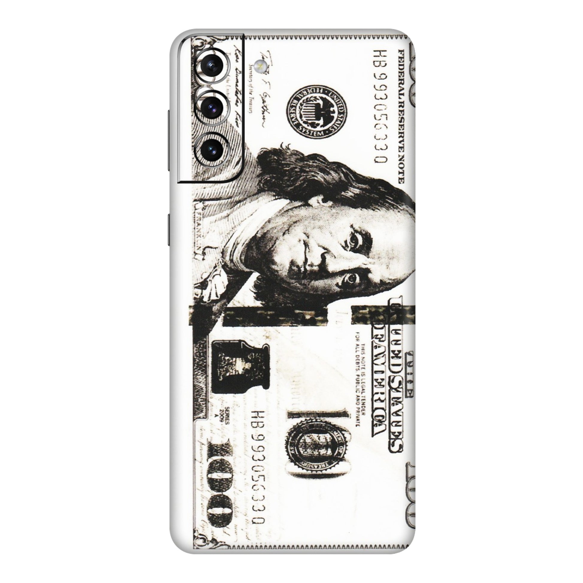 Samsung A/S Series Phone Skins (All Models) - 100 Dollar Currency - Transparent Finish (T-01) Samsung Galaxy S21 Plus 5G