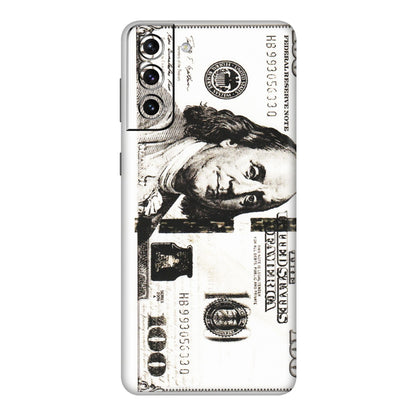Samsung A/S Series Phone Skins (All Models) - 100 Dollar Currency - Transparent Finish (T-01) Samsung Galaxy S21 Plus 5G