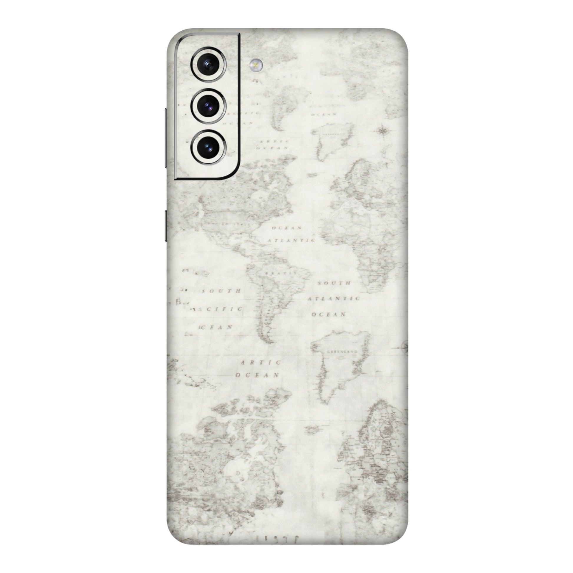 Samsung A/S Series Phone Skins (All Models) - World Travel Map - Transparent Finish (T-04) Samsung Galaxy S21 Plus 5G