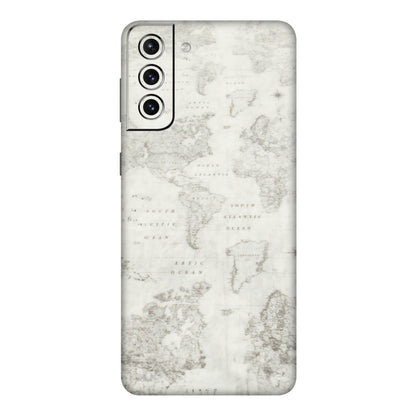 Samsung A/S Series Phone Skins (All Models) - World Travel Map - Transparent Finish (T-04) Samsung Galaxy S21 Plus 5G