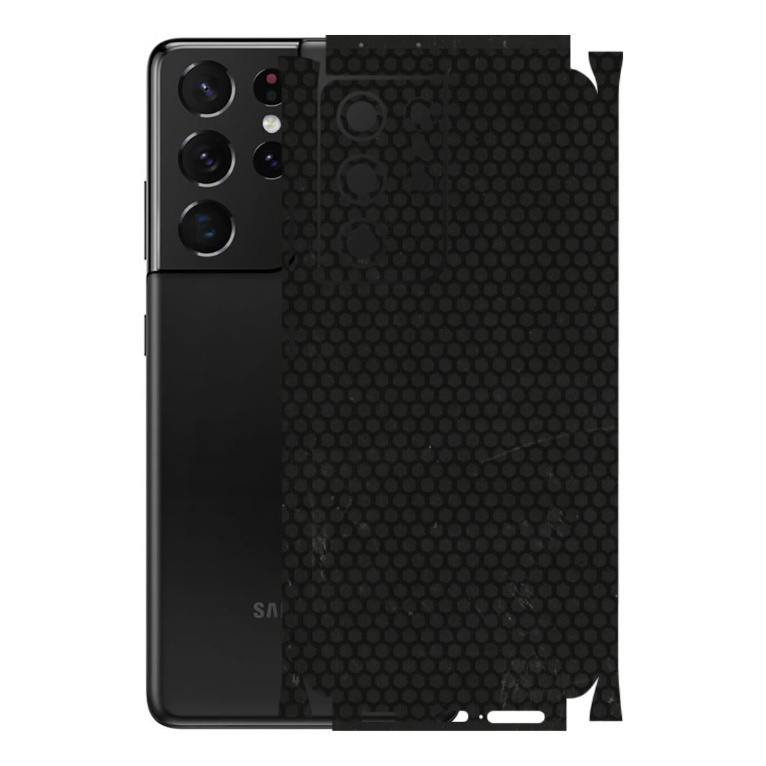 Samsung A/S Series Phone Skins (All Models) - Black honeycomb - 3D Embossed Finish (L-114) Samsung Galaxy S21 Ultra 5G