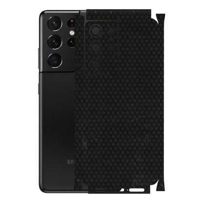 Samsung A/S Series Phone Skins (All Models) - Black honeycomb - 3D Embossed Finish (L-114) Samsung Galaxy S21 Ultra 5G